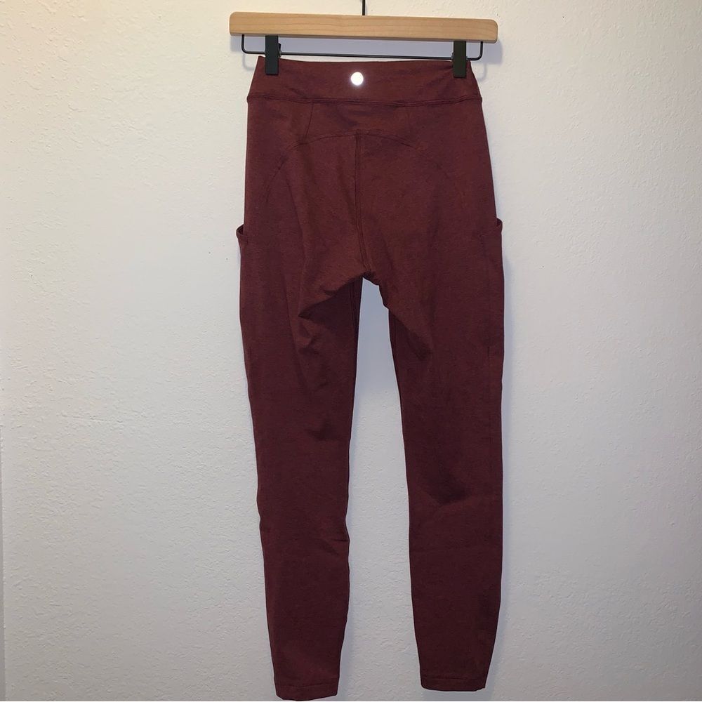 Lululemon Soft Sueded 25” High Rise Tight Red Leggings 6 - Picture 5 of 8